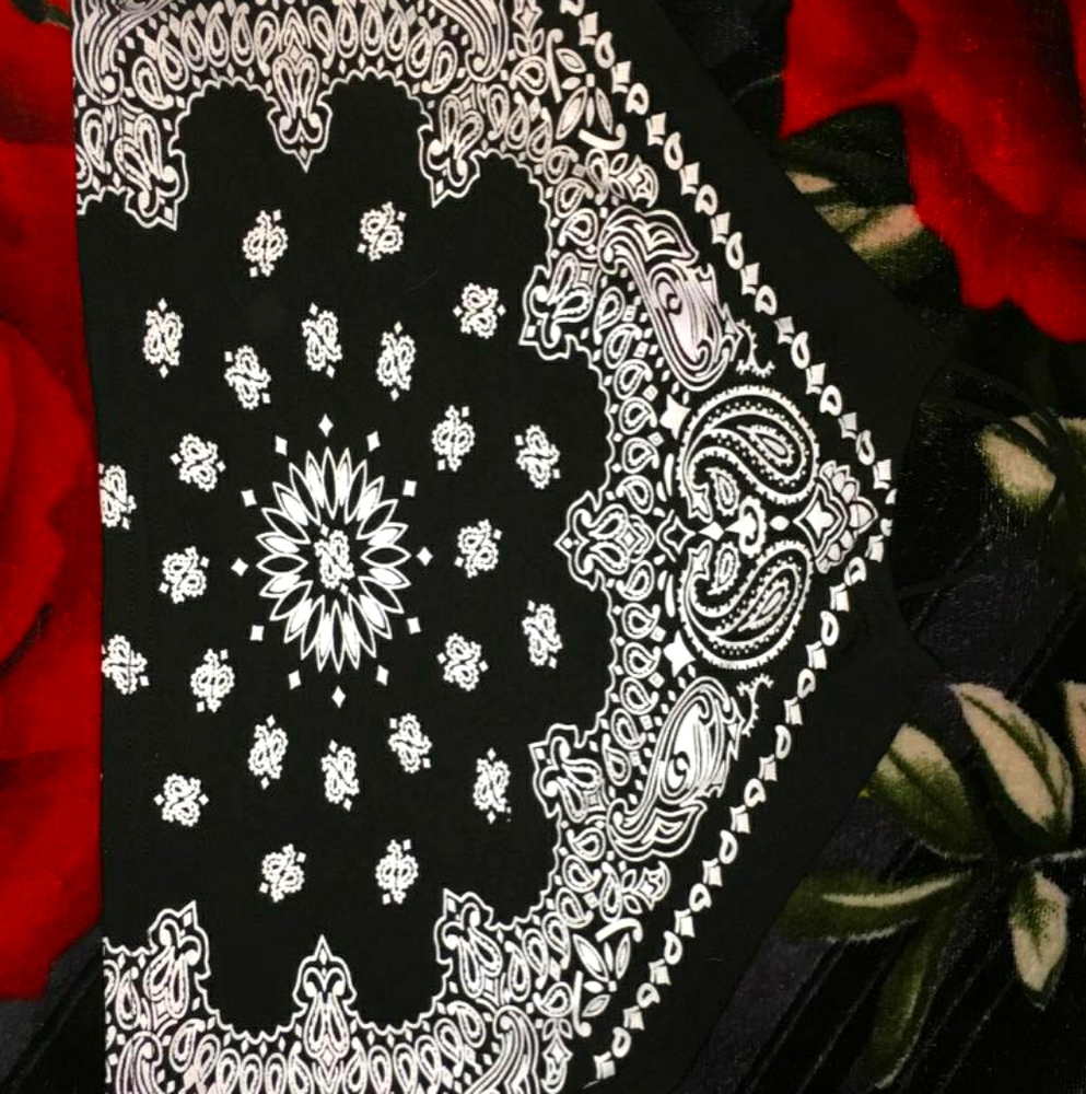 A black bandana crop top